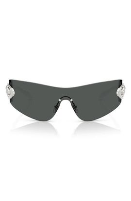 Versace Versace Eclipse 142mm Rimless Wrap Shield Sunglasses