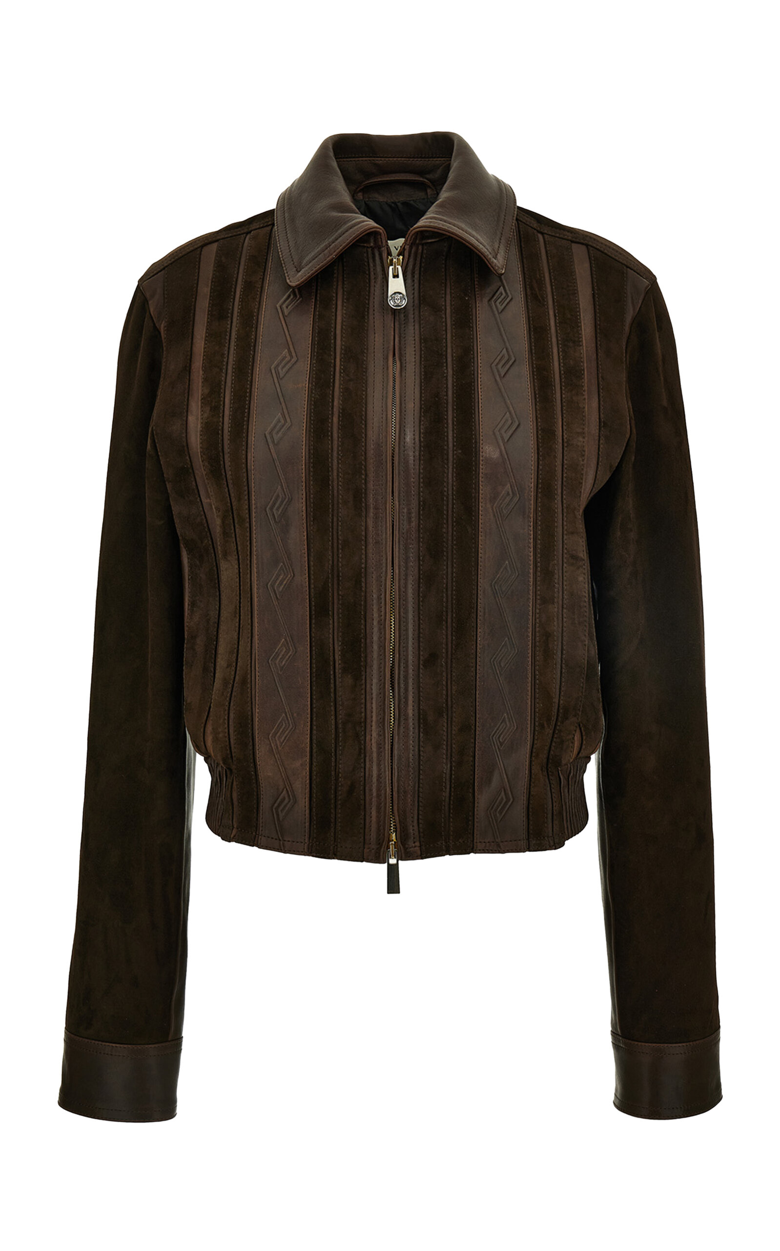 Versace Versace Embossed Leather Jacket