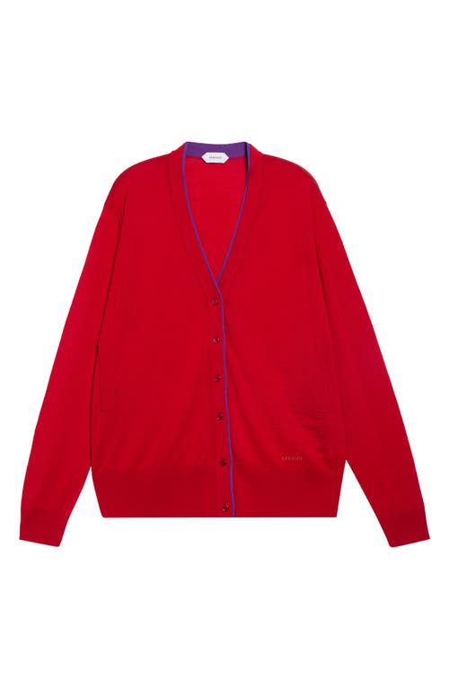 Versace Versace Embroidered Wool Blend Cardigan 