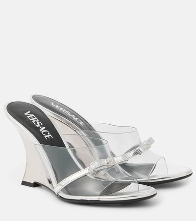 Versace Versace Gianni Ribbon 95 PVC wedge mules