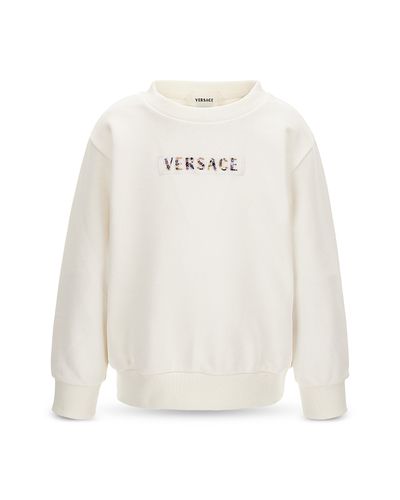 Versace Versace Girls' Beaded Logo Fleece Sweatshirt