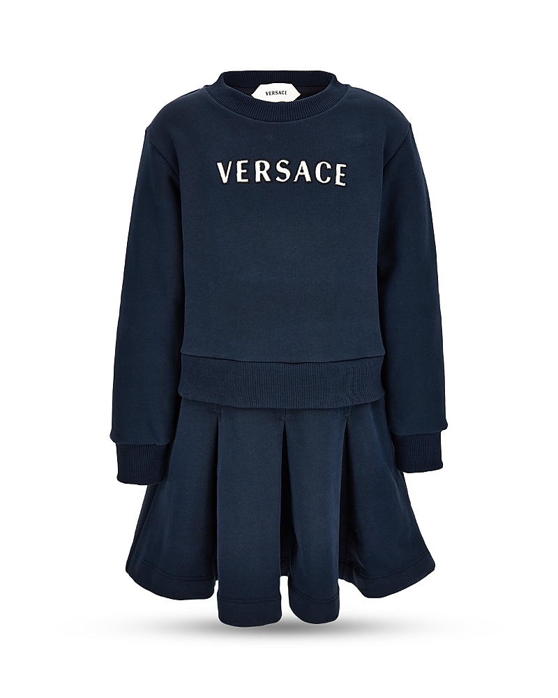 Versace Versace Girls' Embroidered Logo Fleece Dress