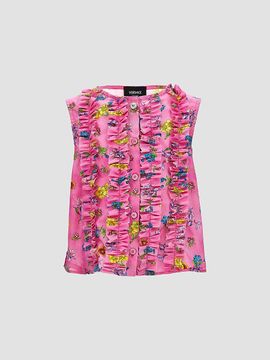 Versace Versace Girl's Little Girl's & Girl's Flights Of Flowers Poplin Top