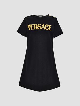 Versace Versace Girl's Little Girl's & Girl's Logo Jersey T-Shirt Dress