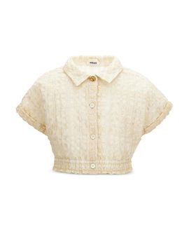 Versace Versace Girls' Organza Check Cloque Informal Shirt