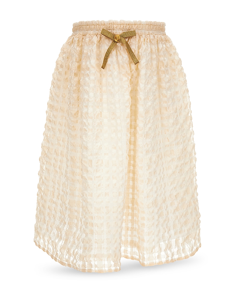 Versace Versace Girls' Organza Check Cloque Skirt