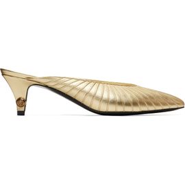 Versace Versace Gold Gianni Metallic Nappa Mule Heels