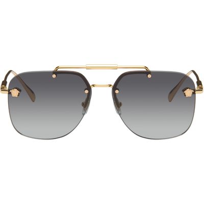 Versace Versace Gold Medusa Pilot Sunglasses