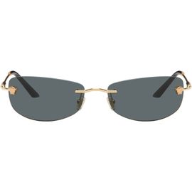 Versace Versace Gold Rimless Rectangle Medusa Sunglasses