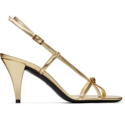 Versace Versace Gold Valentina Metallic Heeled Sandals