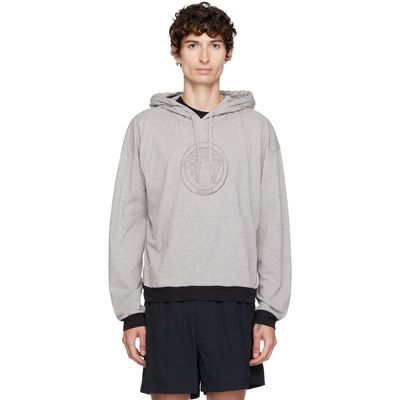 Versace Versace Gray Printed Cotton-Jersey Hoodie