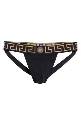 Versace Versace Greca Band Stretch Cotton Jockstrap