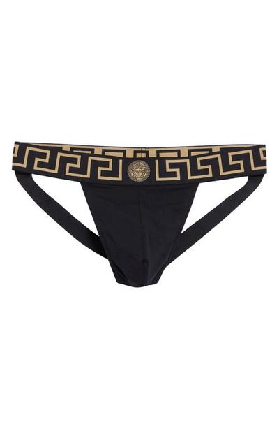 Versace Versace Greca Band Stretch Cotton Jockstrap