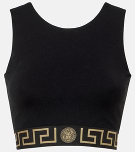Versace Versace Greca Border cropped tank top