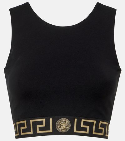 Versace Versace Greca Border cropped tank top