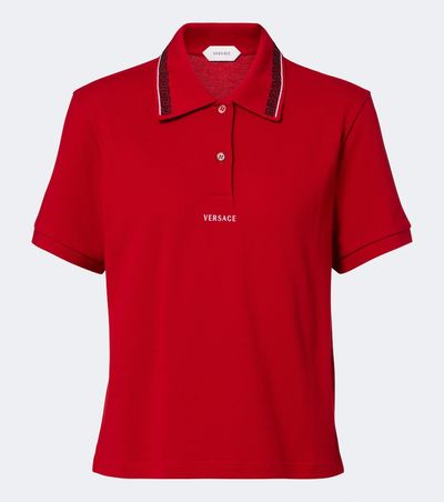 Versace Versace Greca cotton piqué polo shirt