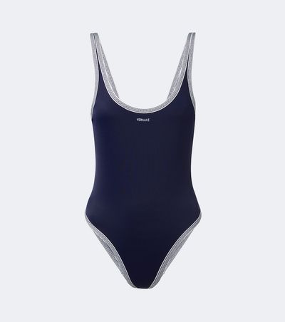 Versace Versace Greca logo embroidered swimsuit