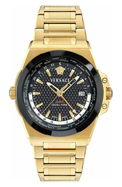 Versace Versace Greca Reaction GMT Bracelet Watch, 44mm