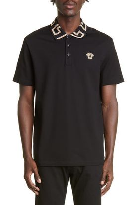 Versace Versace Greco Collar Cotton Piqué Polo