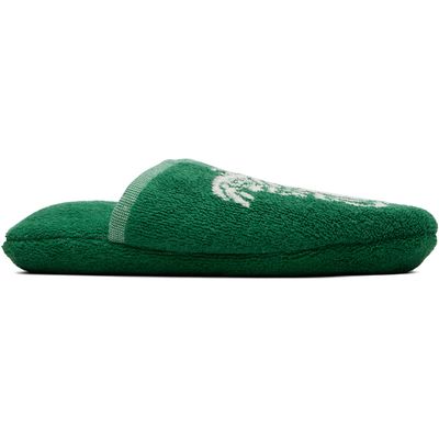 Versace Versace Green Cotton-Terry Jacquard Slippers