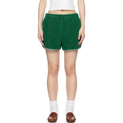 Versace Versace Green Cotton-Terry Jacquard Sweat Shorts