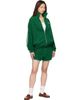 Versace Versace Green Cotton-Terry Jacquard Sweat Shorts - 4