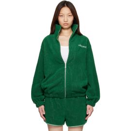 Versace Versace Green Cotton-Terry Jacquard Zip Jacket
