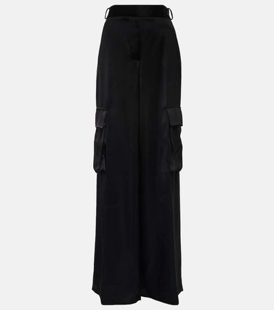 Versace Versace High-rise wide-leg satin cargo pants