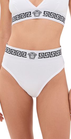 Versace Versace Iconic High Waisted Briefs White Black