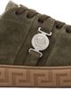 Versace Versace Khaki Greca Embellished Suede Sneakers - 1