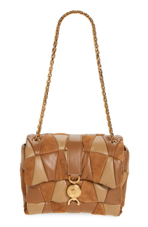 Versace Versace Kleio Medusa 95 Quilted Patchwork Suede Shoulder Bag