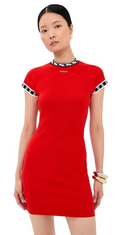 Versace Versace Knit Dress Scarlet