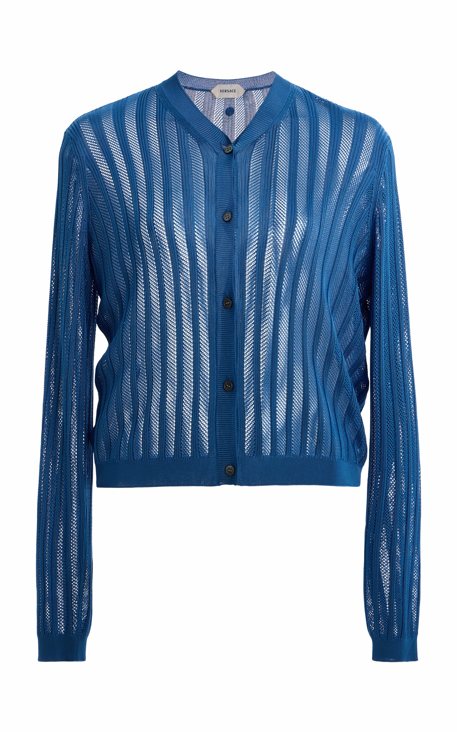 Versace Versace Knitted Mesh Ribbed Sweater