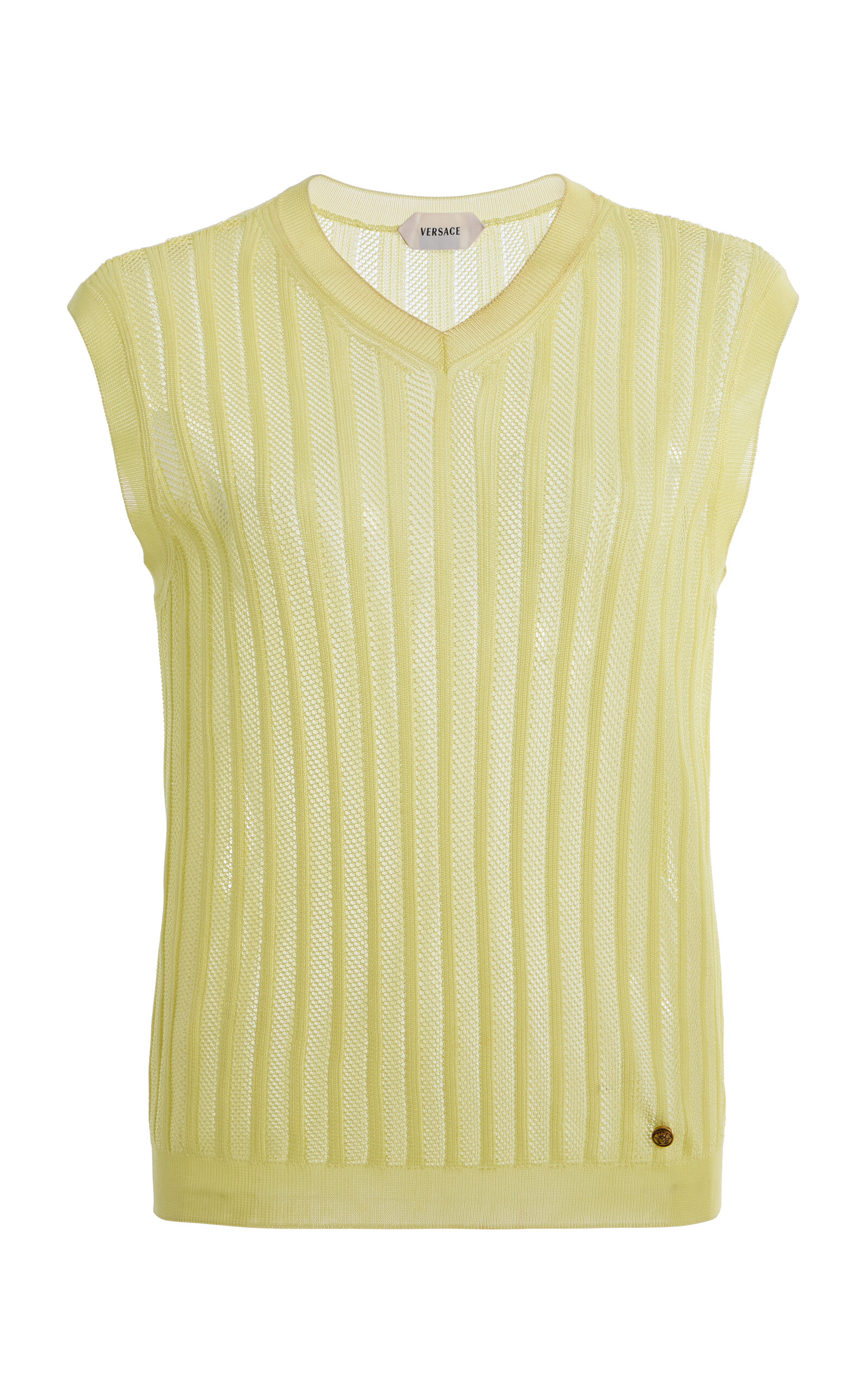 Versace Versace Knitted Mesh Ribbed Top