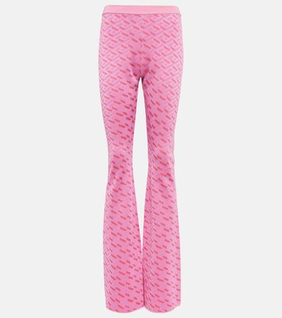 Versace Versace La Greca jacquard silk-blend flared pants