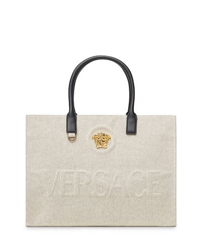 Versace Versace La Medusa Canvas Large Tote Bag