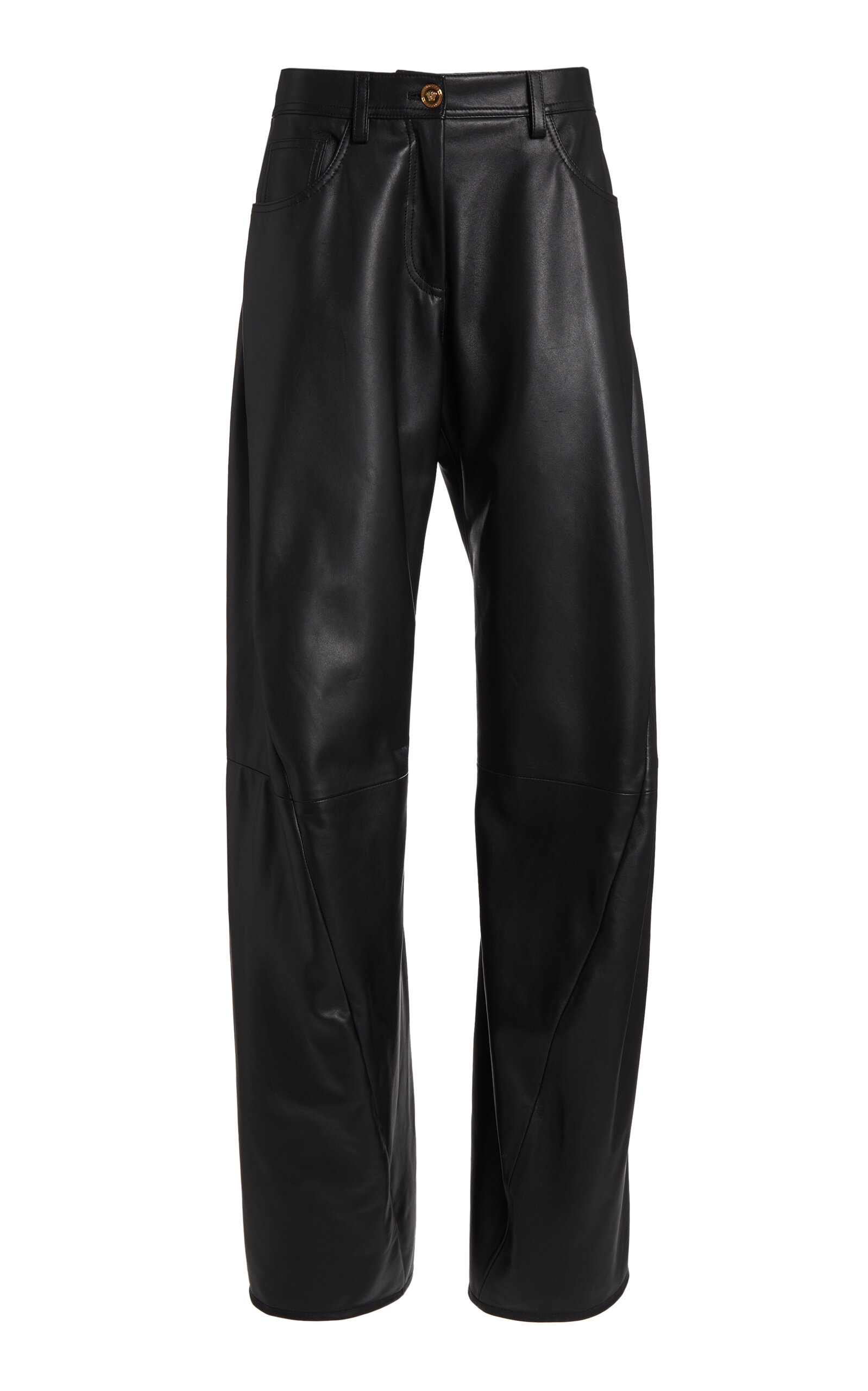 Versace - La Vacanza Leather StraightLeg Pants