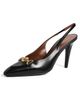Versace Versace Lamb Leather Sling Back Heels Black/Vibrated Gold - 1