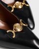 Versace Versace Lamb Leather Sling Back Heels Black/Vibrated Gold - 6