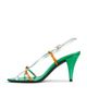 VERSACE VERSACE Laminated Leather Strappy Sandal - 5