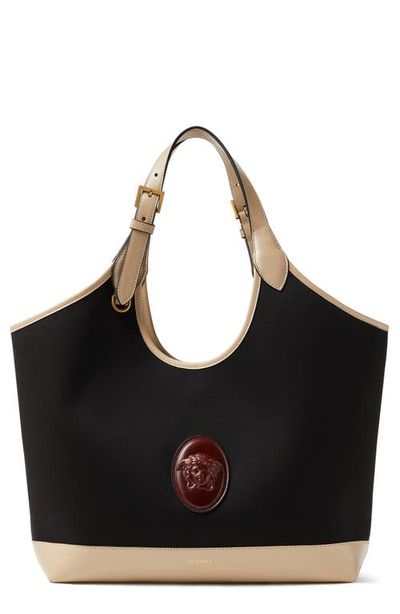 Versace Versace Large Rivière Canvas & Leather Tote