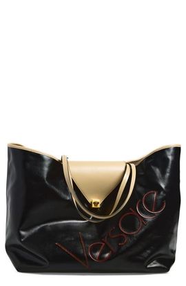 Versace Versace Large Severine Logo Coated Canvas Tote