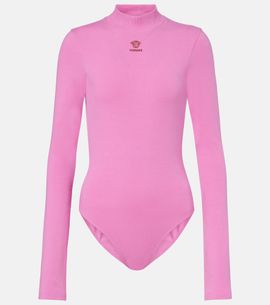 Versace Versace Logo cotton-blend jersey bodysuit