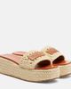 Versace Versace Logo raffia platform espadrille slides - 1
