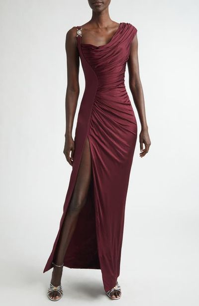 Versace Versace Medusa '95 Draped Crepe & Jersey Gown