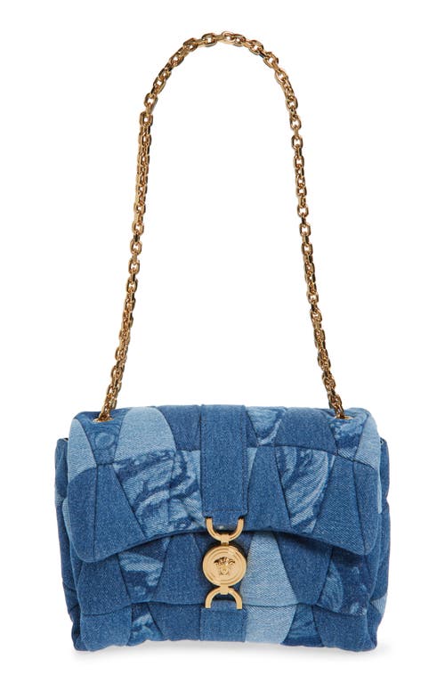 Versace Versace Medusa 95 Quilted Patchwork Denim Shoulder Bag