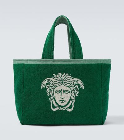 Versace Versace Medusa cotton-terry jacquard tote bag