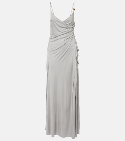 Versace Versace Medusa draped jersey cocktail dress