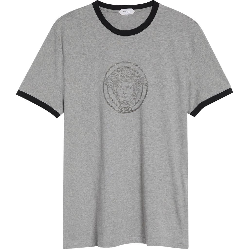 Versace Versace Medusa Logo Ringer Graphic T-Shirt