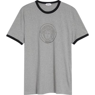Versace Versace Medusa Logo Ringer Graphic T-Shirt